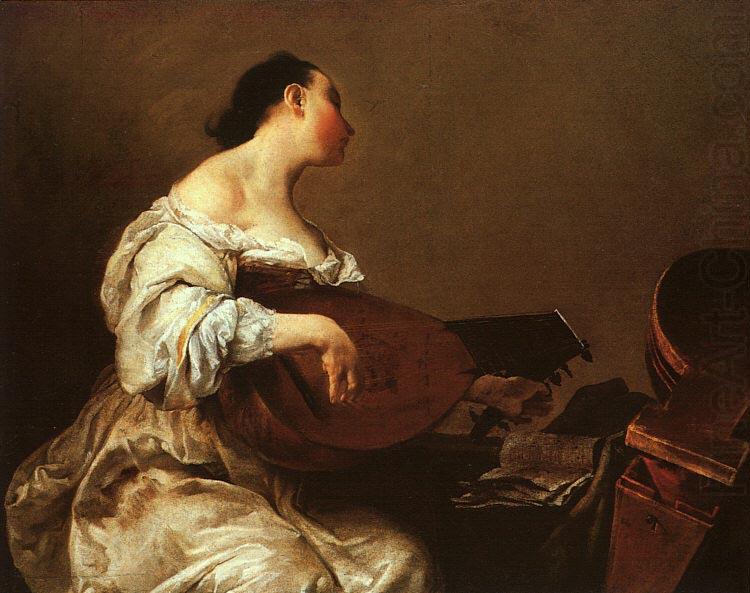 Frau spielt Laute, Giuseppe Maria Crespi
